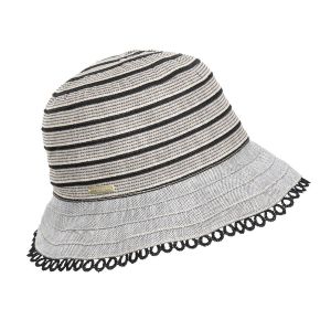 SEEBERGER | Cloche da donna vintage in misto cotone con bordo in pizzo