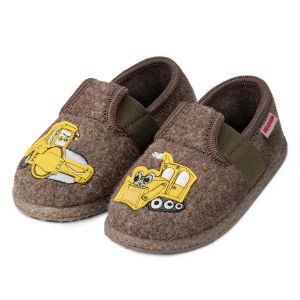 GIESSWEIN | TACKESDORF Pantofole per bambini con motivo: ESCAVATORE