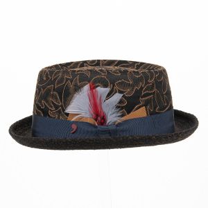 ALFONSO D\'ESTE | Cappello da uomo "Pork Pie" in tessuto fantasia