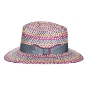 Elegante cappello di paglia da donna a righe