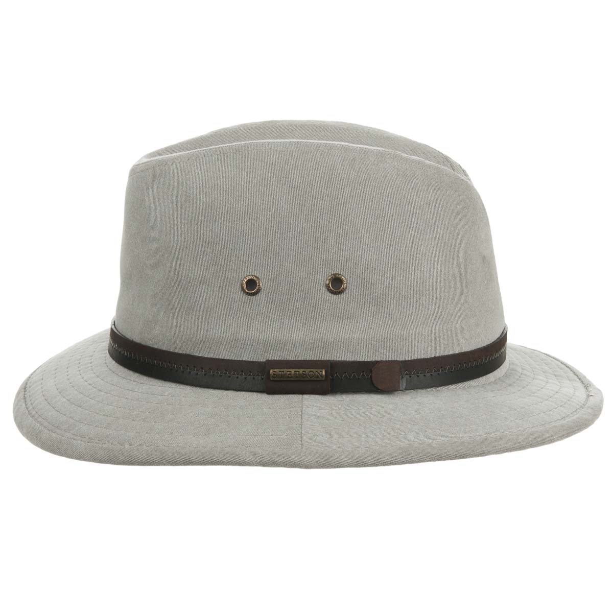 Cappello Stetson Traveller Uomo - In Cotone Con Fascia Pelle, Protezione UV 80, Per Estate E Inverno