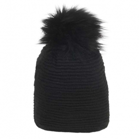 Berretto foderato da donna con pompon