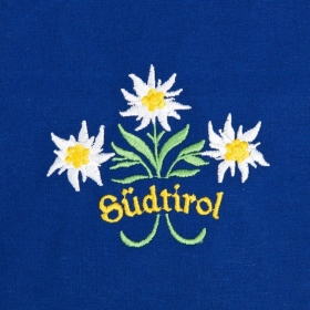 Grembiule blu con motivo Alto Adige