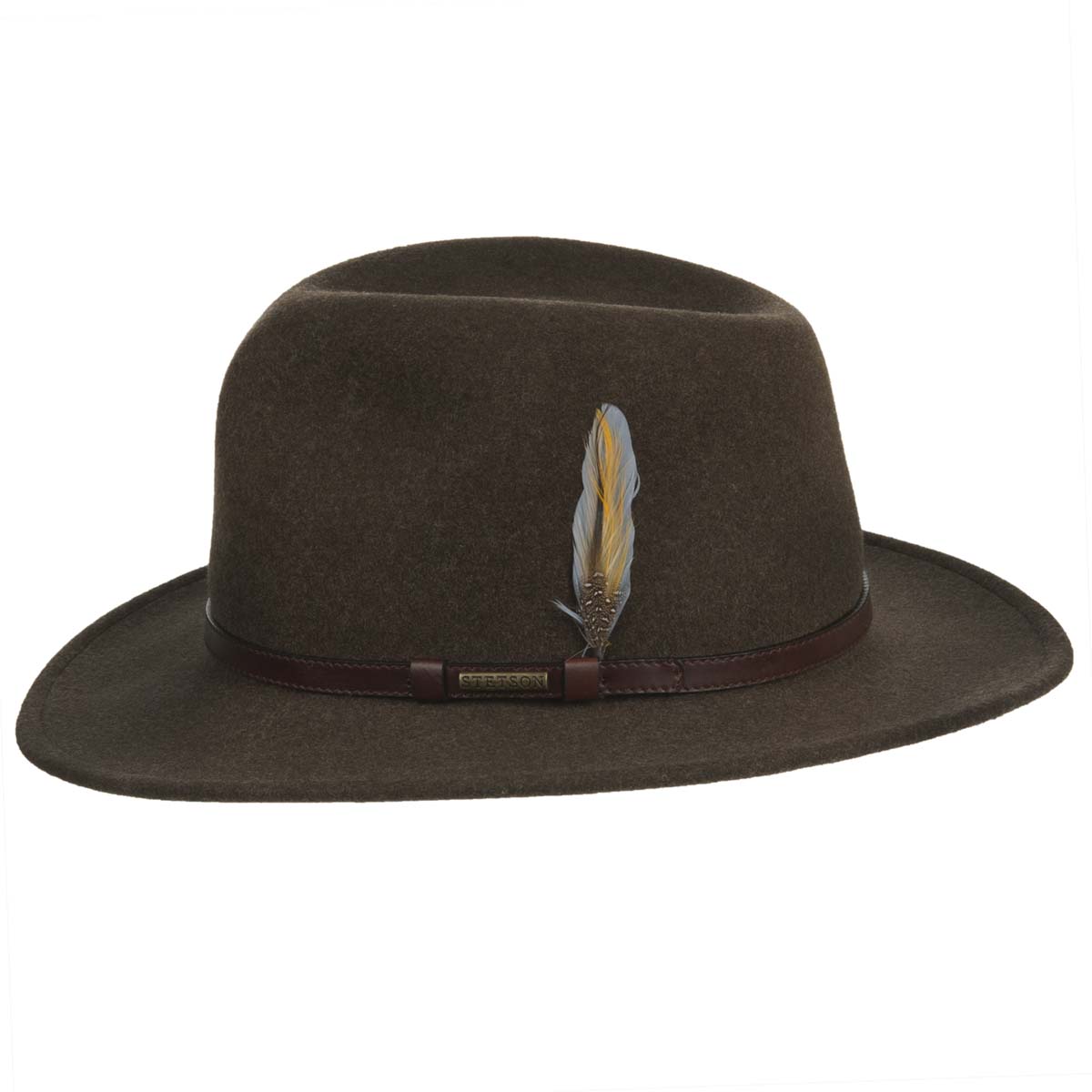 Stetson Cappello in Lana Dorset VitaFelt Uomo - Made USA Outdoor di Feltro da Pioggia con Fascia Pelle Autunno Estate Primavera Inverno Estate/Inverno - S (54-55 cm) Oliva