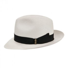 Cappello Panama firmato Borsalino con fascia elegante