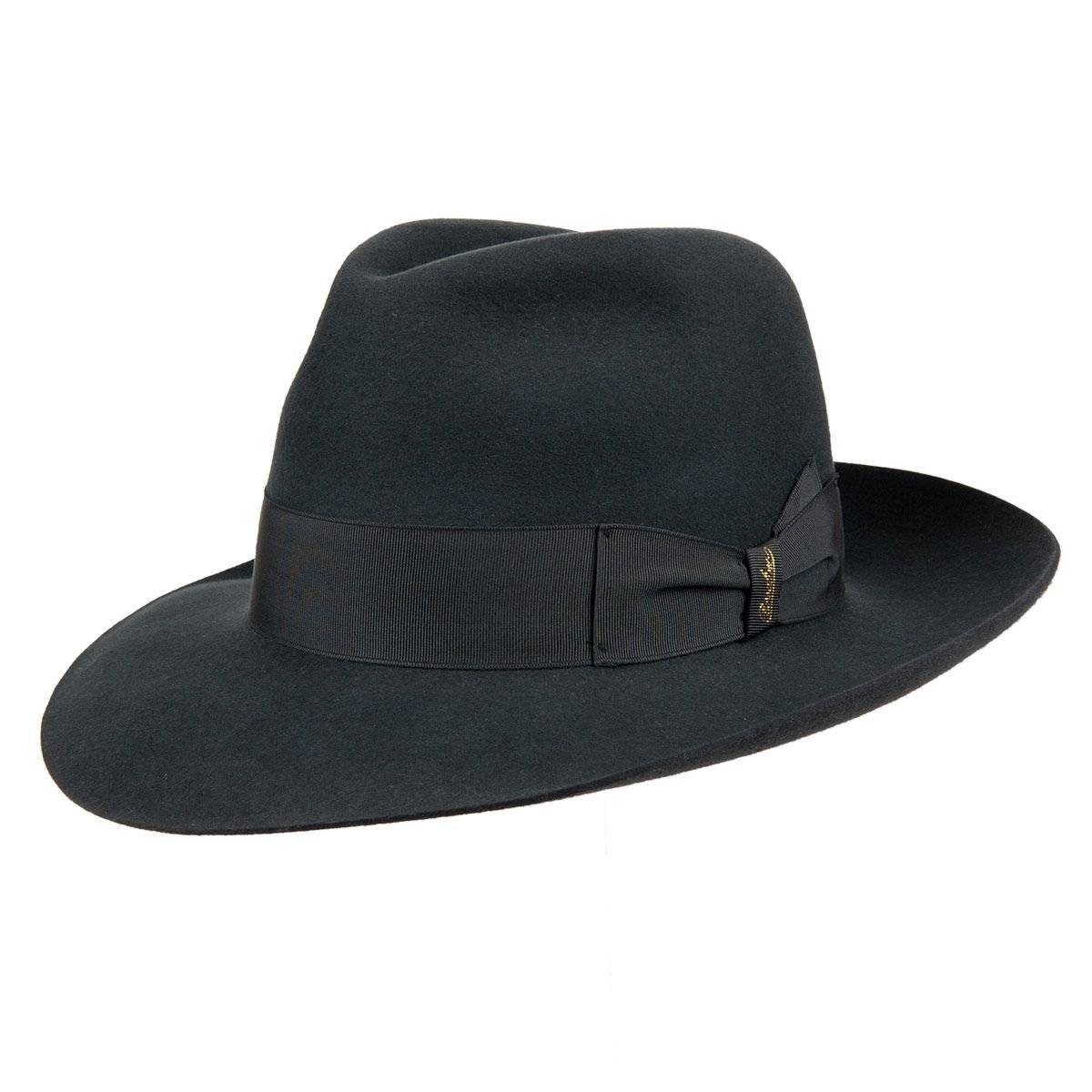 cappello classico Fedora Borsalino a tesa larga in feltro di lapin