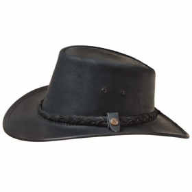 Cappello In Vera Pelle Stile Australiano Cappello Da Cowboy In Vera Pelle Stile Australiano - Western Outback Con Laccetto, Per Tutti Cappello Rixom Leather - Foto 9