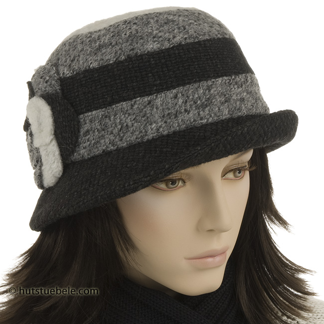 cappello cloche in tessuto lana cotta