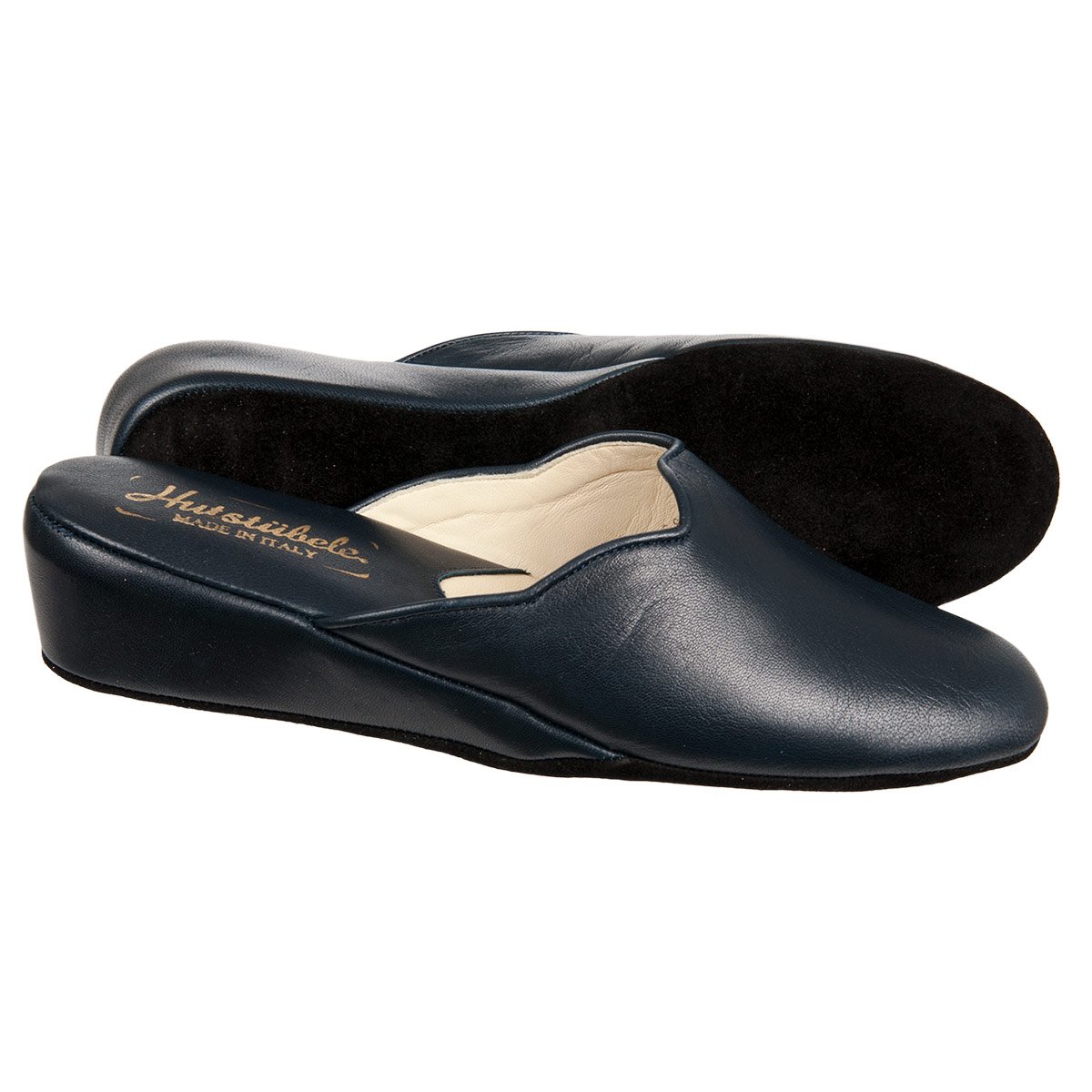 Ciabatta in pelle da donna con tacco da 3,5cm