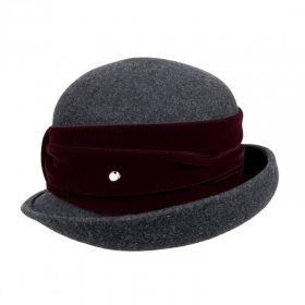 vintage Cloche colorata con decorazione di veluto