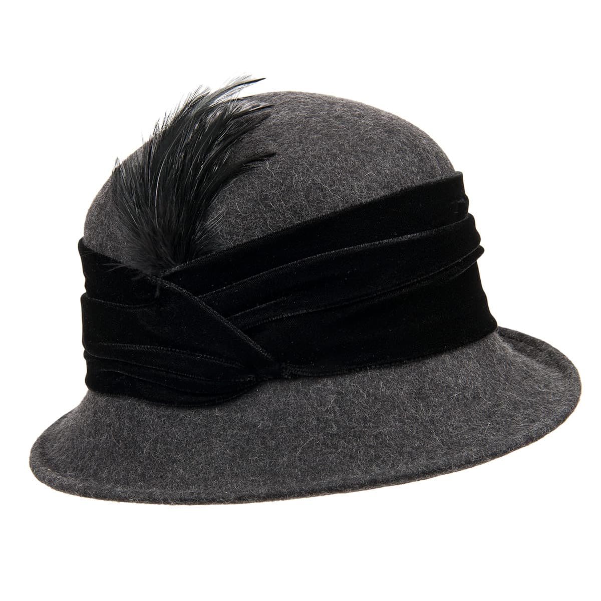 FASHION | CAPPELLO CLOCHE FELTRO DONNA CON PIUMA --\u003e cappelleria  Hutstuebele - cappelli e berretti per uomo donna bambin