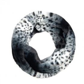 Sciarpa ad anello di lusso con stampa animale 21x78cm