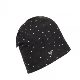 Beanie donna con cuori glitterati