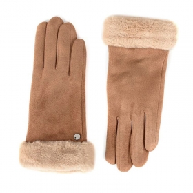 Guanti eleganti da donna in pelle scamosciata