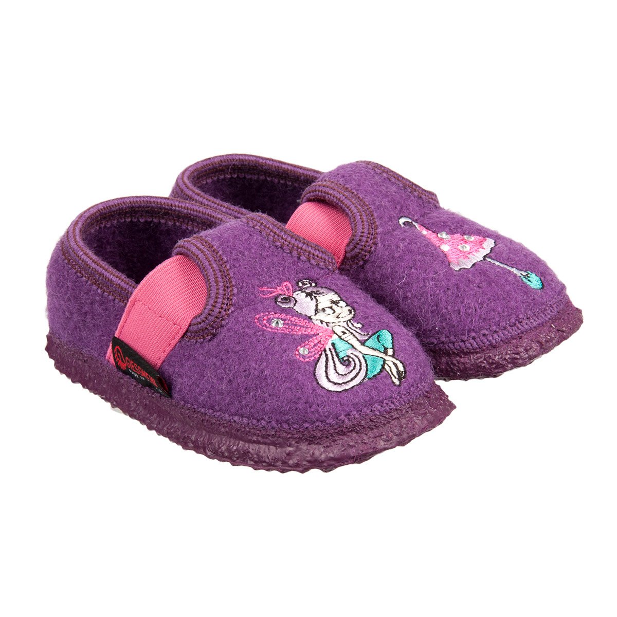 GIESSWEIN pantofoler bambina con appliccazione elfa e brillantini