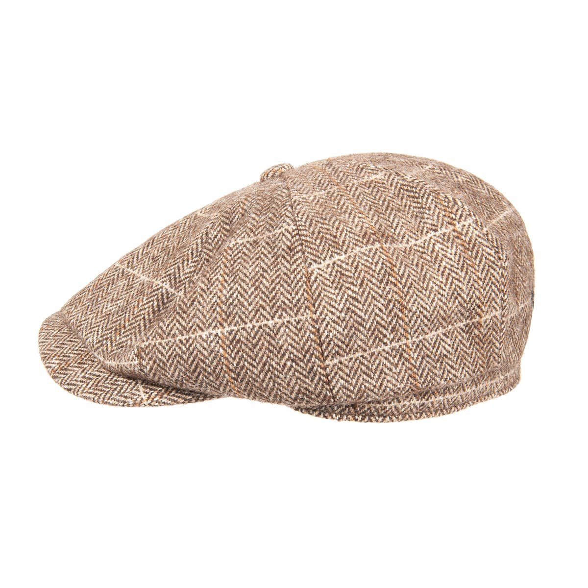 Cappello Newsboy Vintage Uomo/Donna – Berretto Piatto In Tessuto Spina Di Pesce, Taglia Unica/L, Blu Plaid