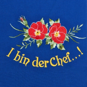 grembiule blu con motivo I bin der Chef