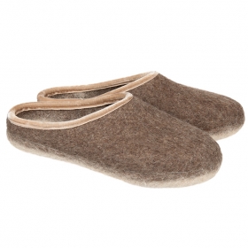 HAUNOLD pantofole feltro lana nel colore marrone