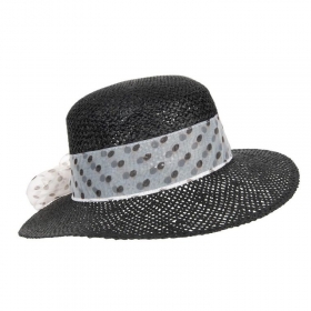 Elegante cappello di paglia nero da donna | HUTTER