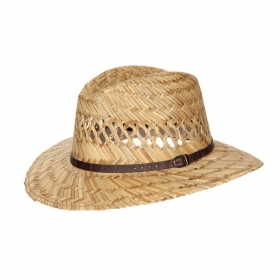 HUTTER   Cappello paglia naturale traforata con cinturi