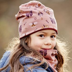 MAXIMO Beanie Butterfly Cappello da bambina rosa