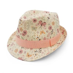 MAXIMO cappello trilby in paglia con farfalle