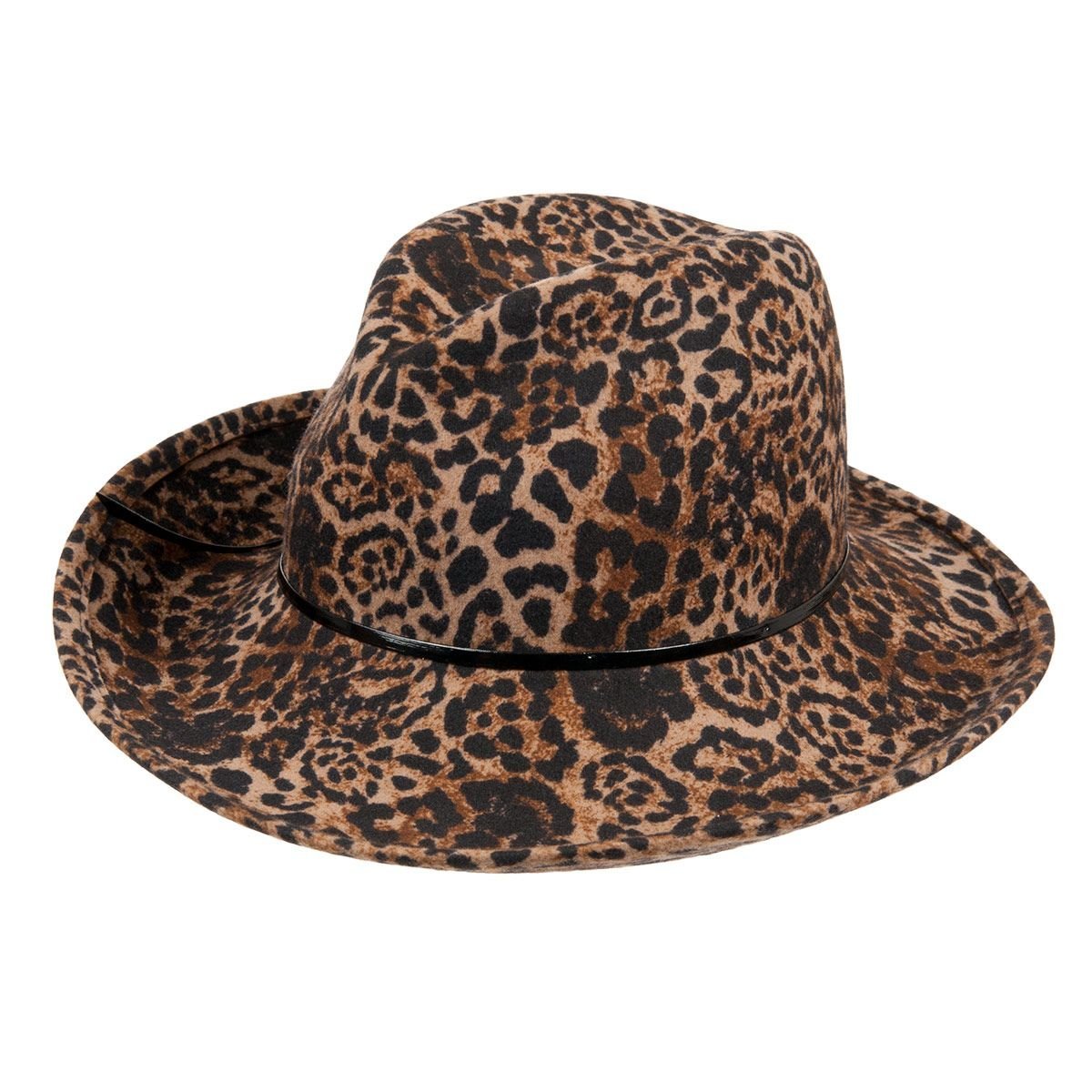 Cappello Fedora da Donna in Feltro Effetto Leopardo - DHgate