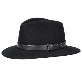 Cappello fedora in lana con cinturino - MODA