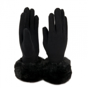 Guanti Donna in Pile con Pelliccia Eco