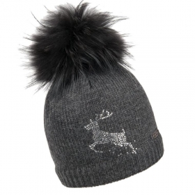 NORTON   cuffia lana maglia con pompon con motivo stras