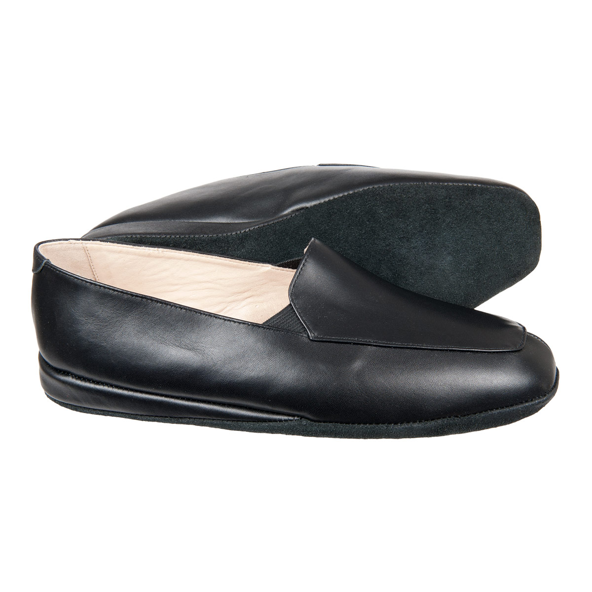 Pantofola in pelle chiusa dietro da uomo