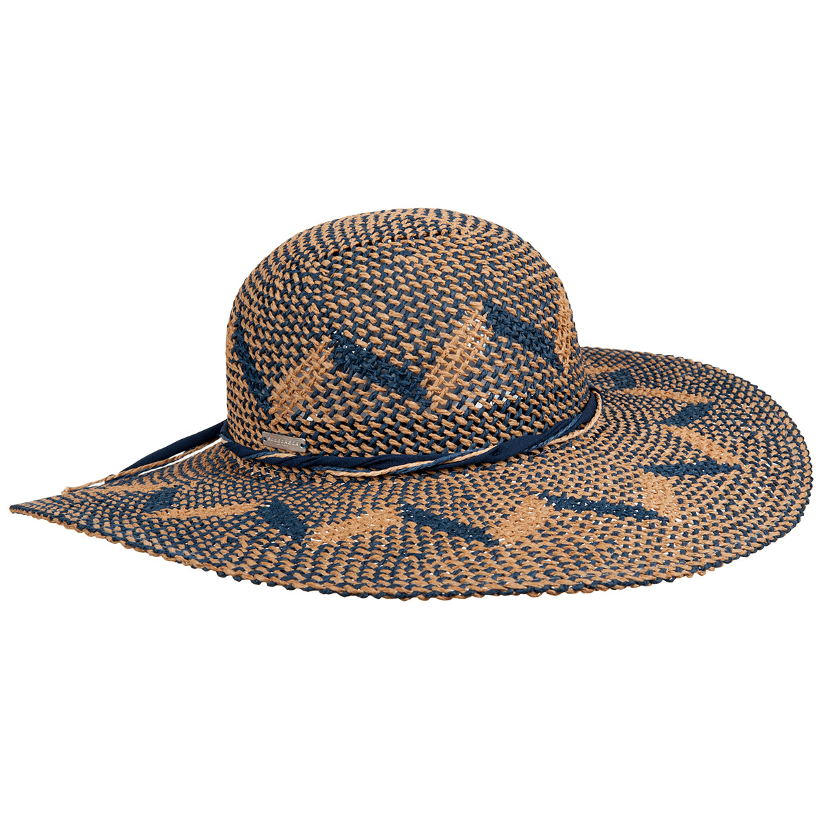 Cappello Di Paglia Fucsia A Tesa Larga Da Bambina Con Strisce Multicolore Settenote C832001189 P