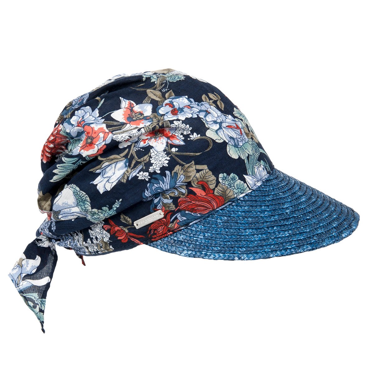 SEEBEGER visiera in paglia con bandana per donna --> cappelleria