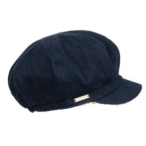 Cappello a palloncino da donna in jeans e pelliccia sintetica | SEEBERGER