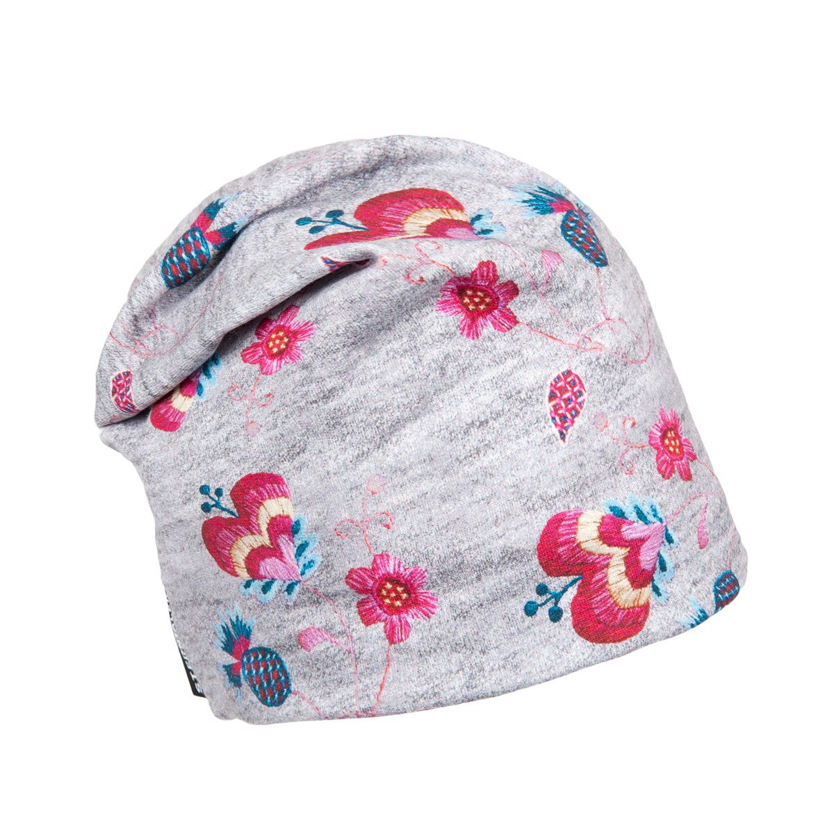 Sterntaler Mädchen Slouch-Beanie | Mit Pflanzen, Pilz & Nuss Motiven | Kuschelweich