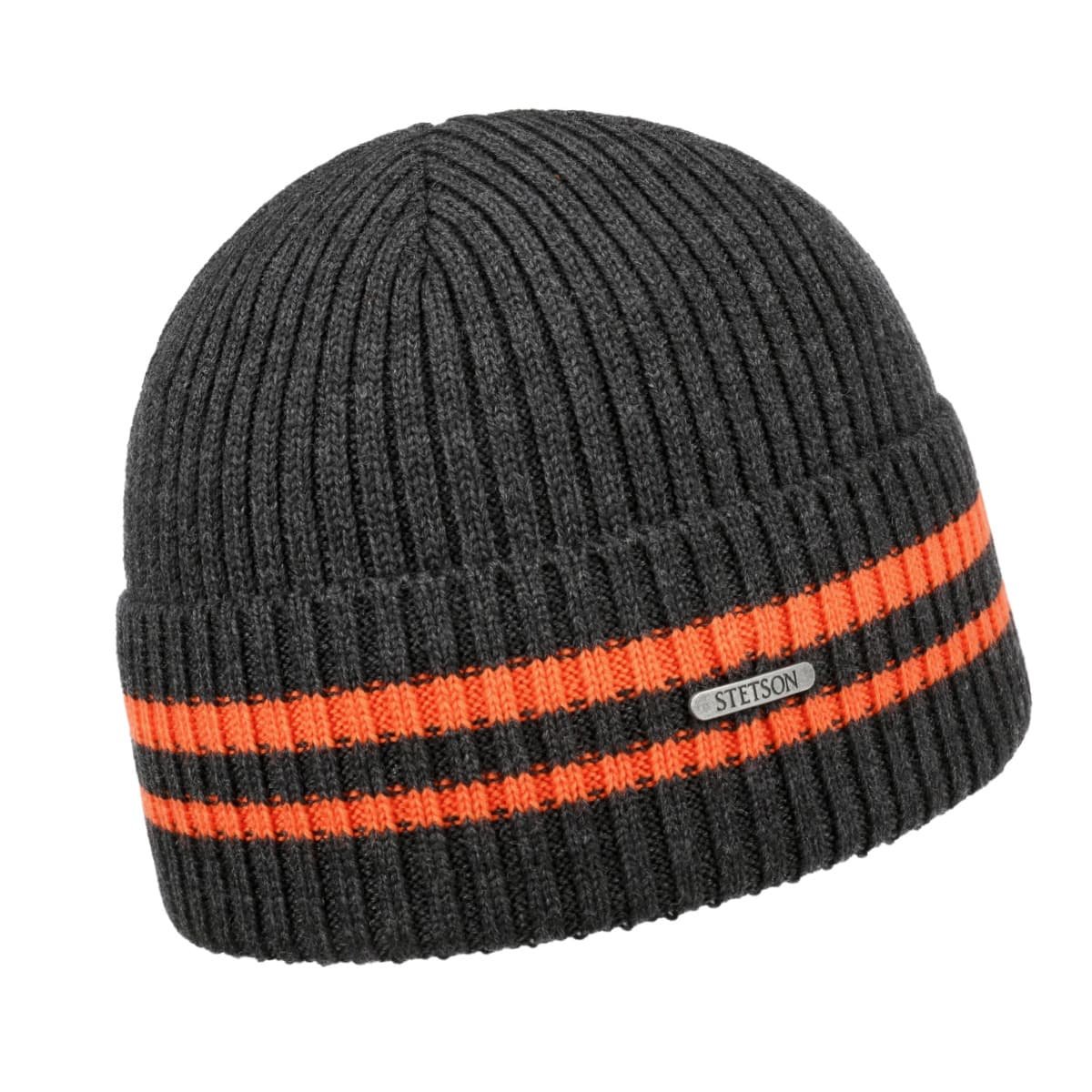Cappello Invernale Unisex Con Pompon Grande - Righe Lavorato A Maglia - Viola/Bianco