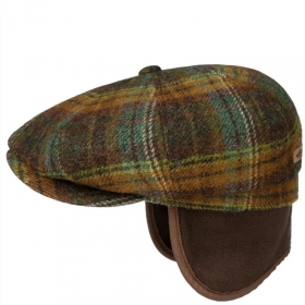 Berretto piatto Stetson con copriorecchie in lana