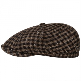 STETSON Berretto Hatteras in cashmere e seta vichy