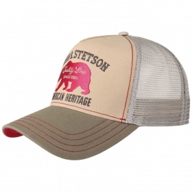 Cappello trucker STETSON | motivo orso | 100% cotone