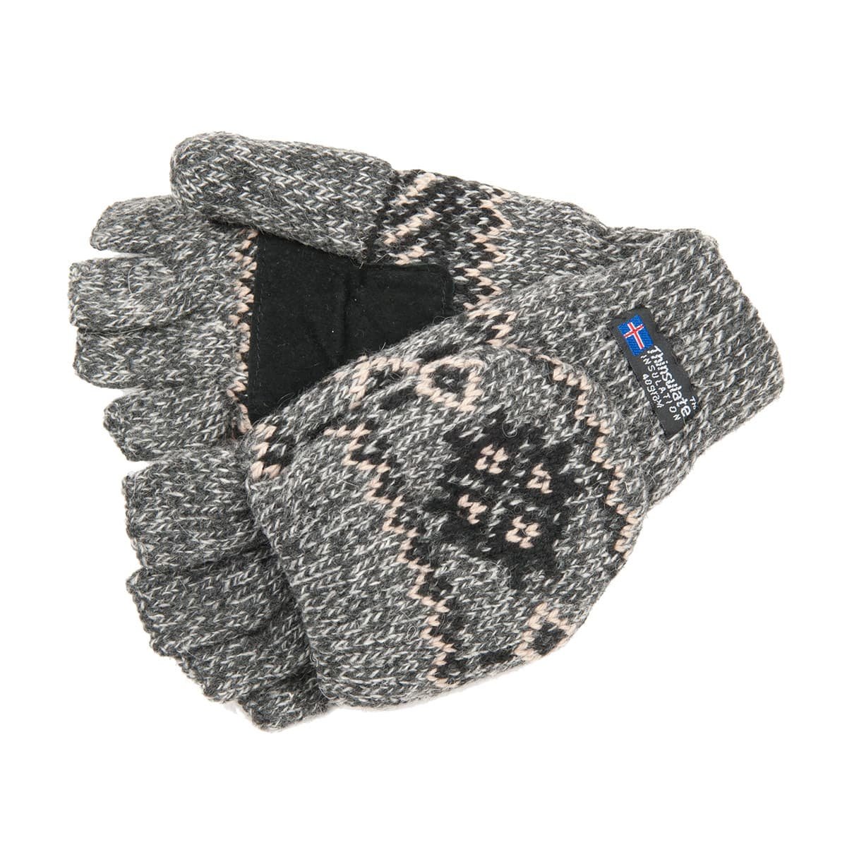 guanti da donna a mezze dita KLARA con fodera termica Thinsulate in poliestere S Blu marino EEM materiale lavorato a maglia in 100% lana 