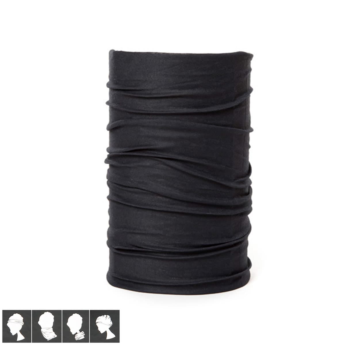 Sciarpa Bandana In Cotone 100% – Tinta Unita Nera, Multiuso, Lavabile In Lavatrice - 3