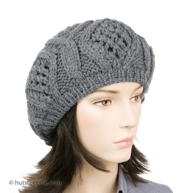 Basco all'uncinetto, cappello grosso all'uncinetto, basco da donna, berretto largo, cappello da donna, cappello invernale, moda autunnale, basco alla moda, verde menta - Italia