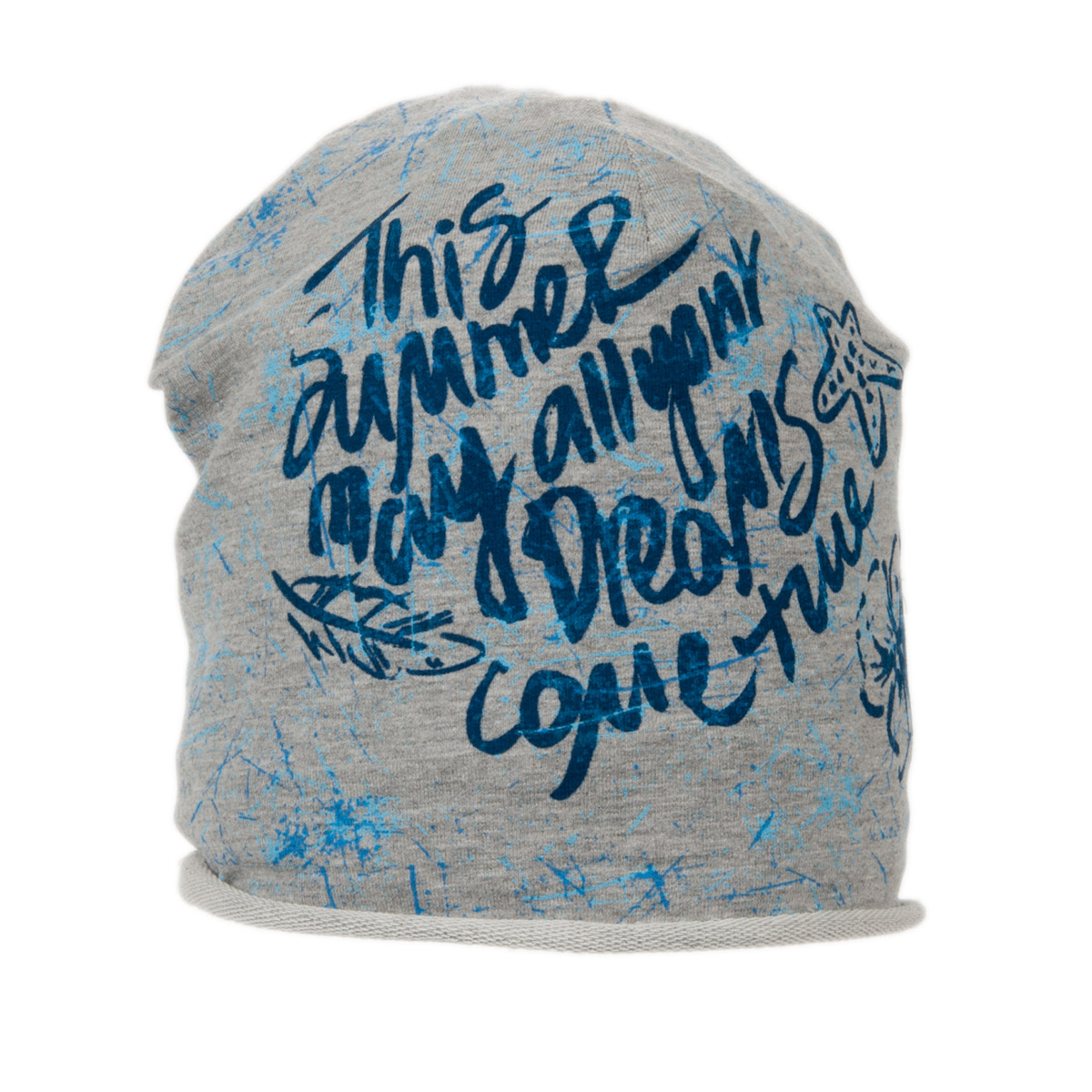 beanie in cotone per bambini con stampa scritta