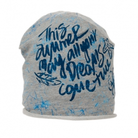 beanie in cotone per bambini con stampa scritta