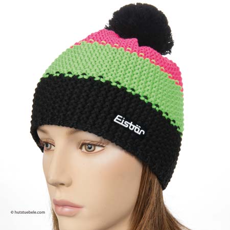 Cappello Invernale Eisbär Star Neon Con Pompon – Unisex – ÖSV – Turchese E Rosso