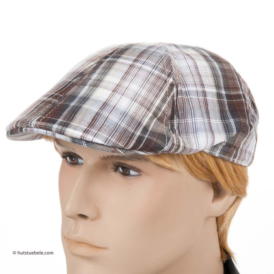 Cappello Flat A Quadri Unisex In Cotone, Stile Ivy E Newsboy, Regolabile, Traspirante, Per Uomo E Donna, Primavera-Estate