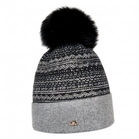 berretto beanie con pompon volpe 