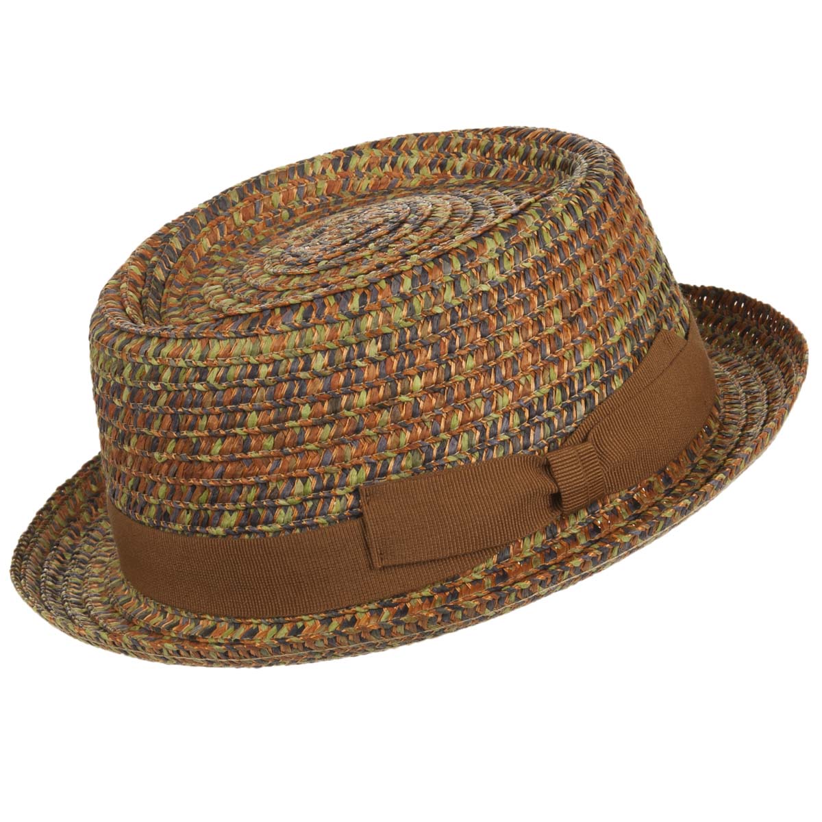cappello modello Pork Pie colorato di paglia carta