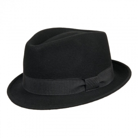 cappello trilby in feltro lana con tesa molto stretta