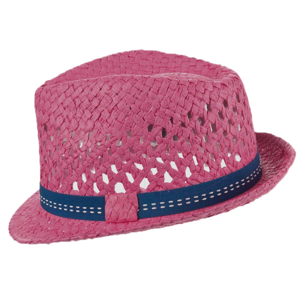 Cappellishop Málaga Cappello Trilby In Paglia, 59 Cm, Colore Fuchsia, Prodotto In Italia, Leggero - 3